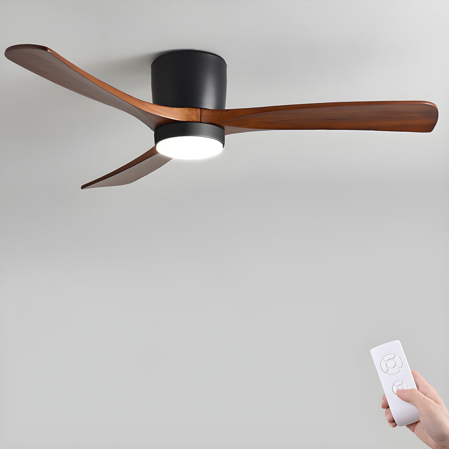 Ventilador de Techo Moderno de Madera Elena con Luz