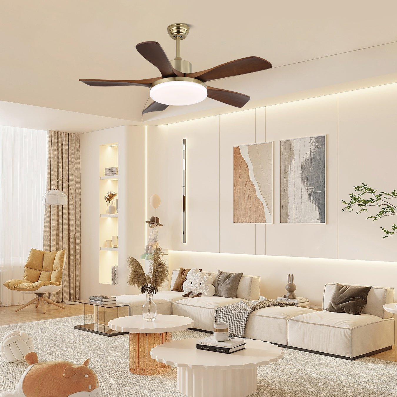 Ventilador de Techo Aurelia con Luz e iluminación LED integrada