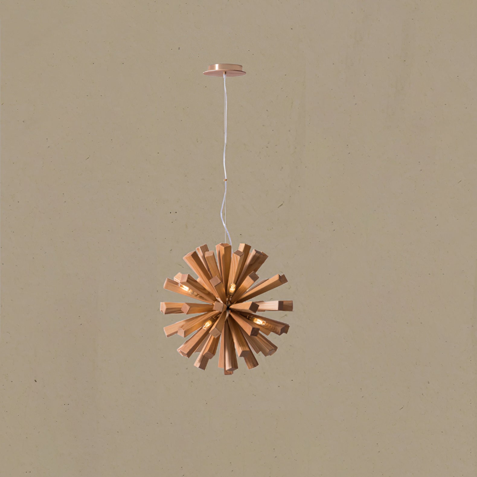 Nova Premium Nordic Art Burst Wood Metal Chandelier - Letslighting