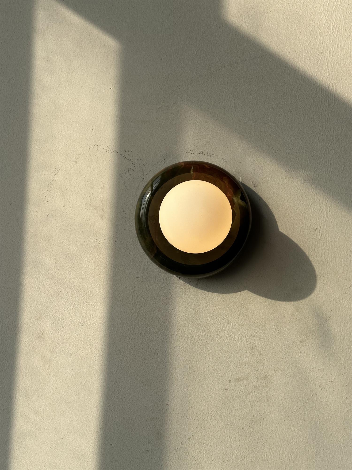 Cemaros Modern Minimalist Jade Glass Wall Lamp - Lamp Copper