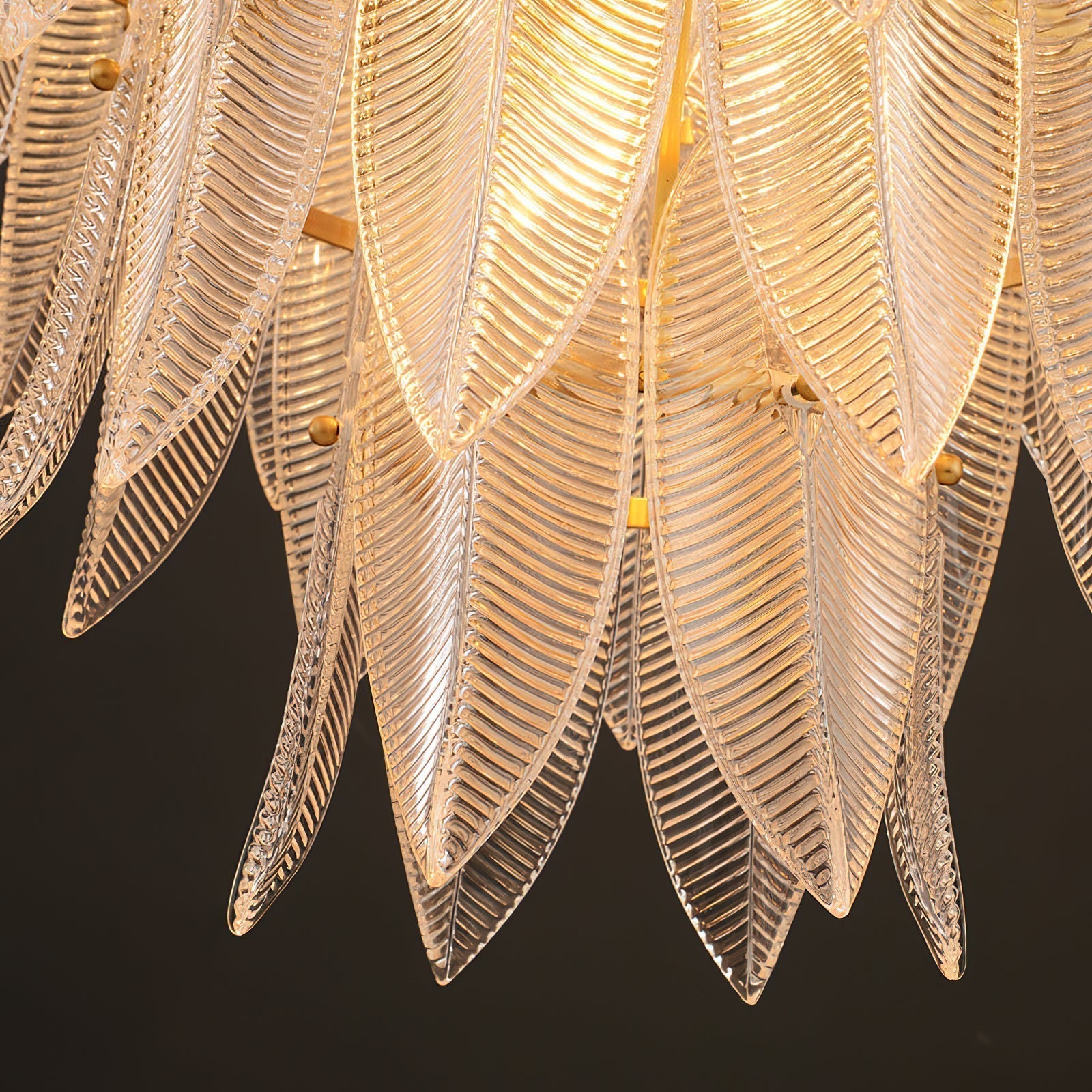 Ivthayra Postmodern Luxury Brass Glass Chandelier - Lamp Copper