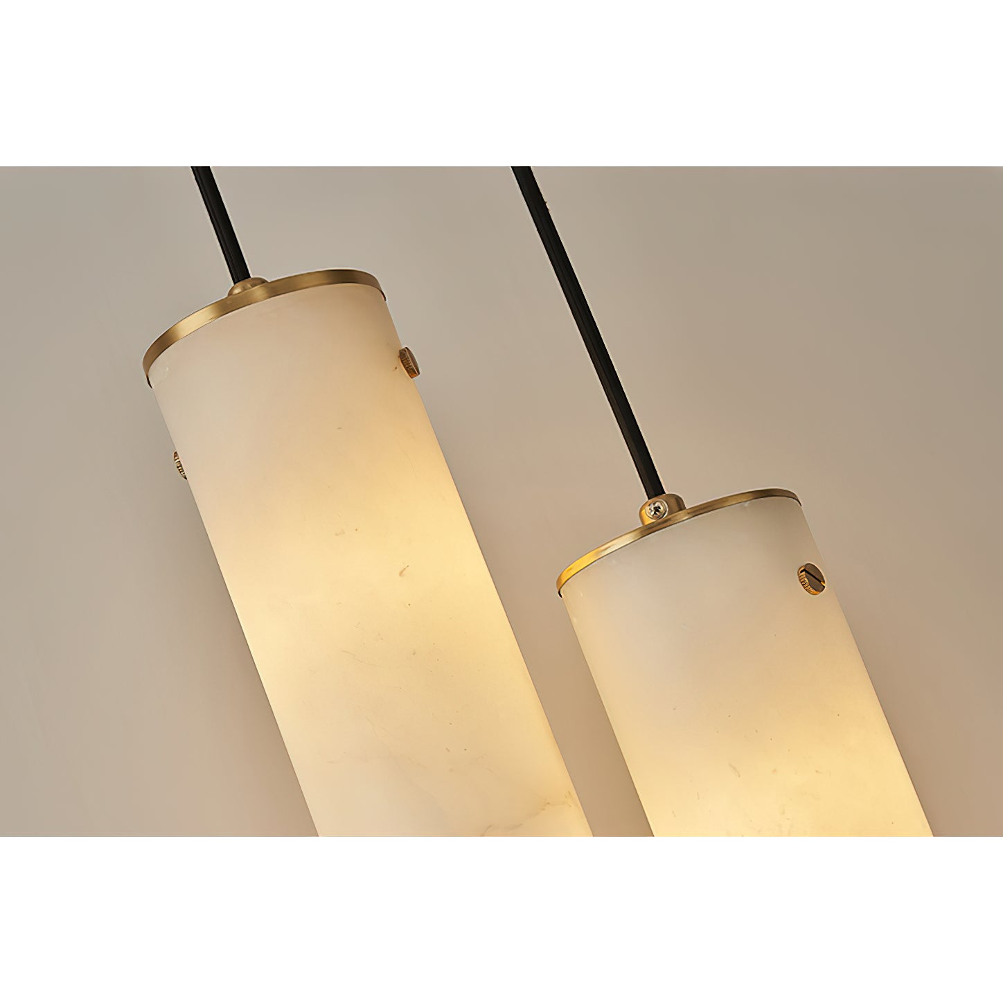 Lyvina Modern Minimalist Vertical Alabaster Pendant Light - Lamp Copper