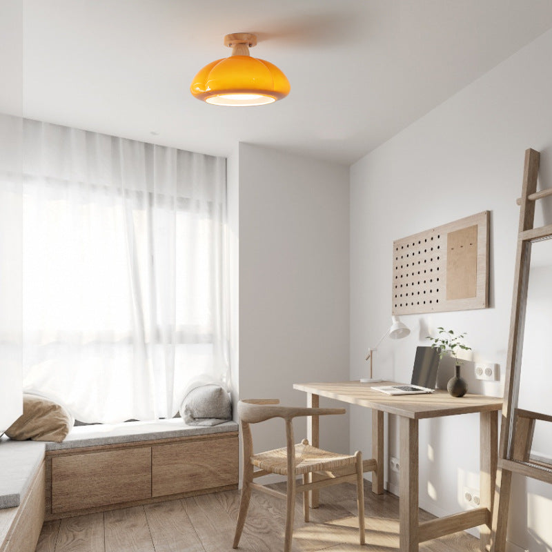 Valentina Moderno LED Calabaza Lámpara de Pared Madera Vidrio Pasill Salón