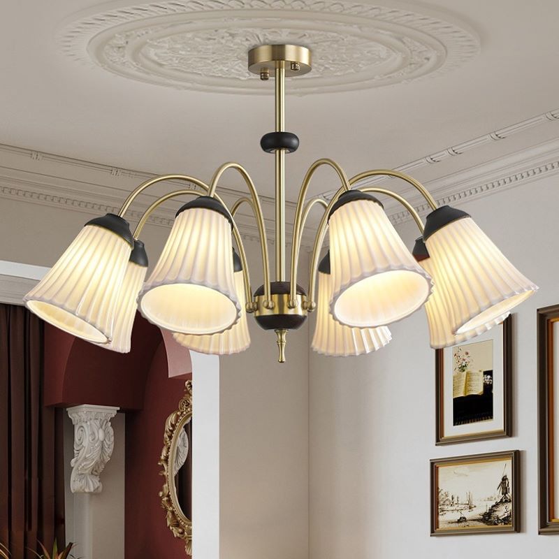 Ray Retro LED Lámparas de araña Oro Metal Comedor/Dormitorio