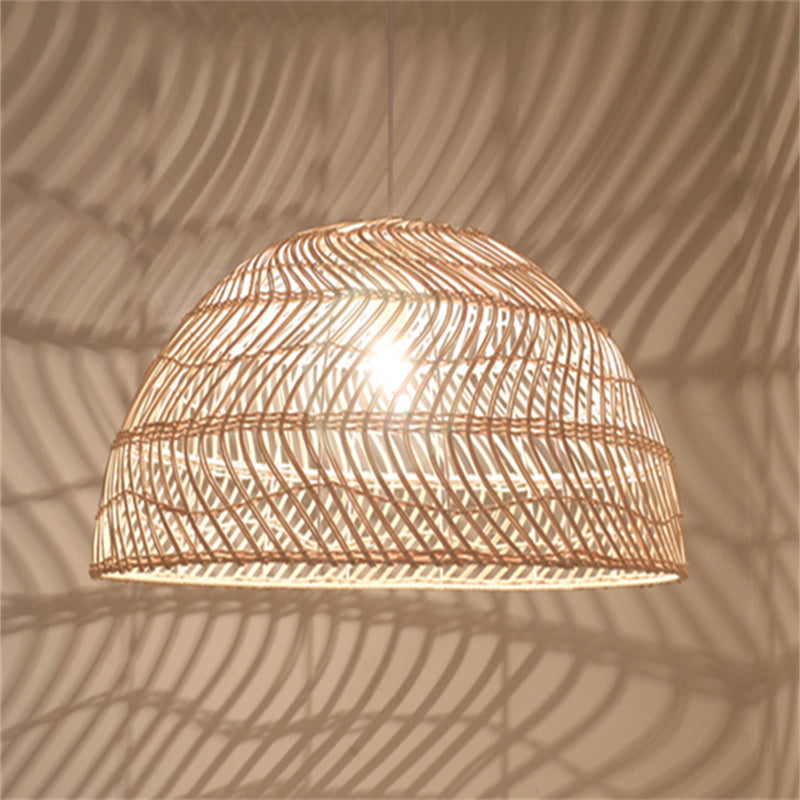 Ritta Retro Hecho a Mano Ratán/Metal Lámpara Colgante Dormitorio