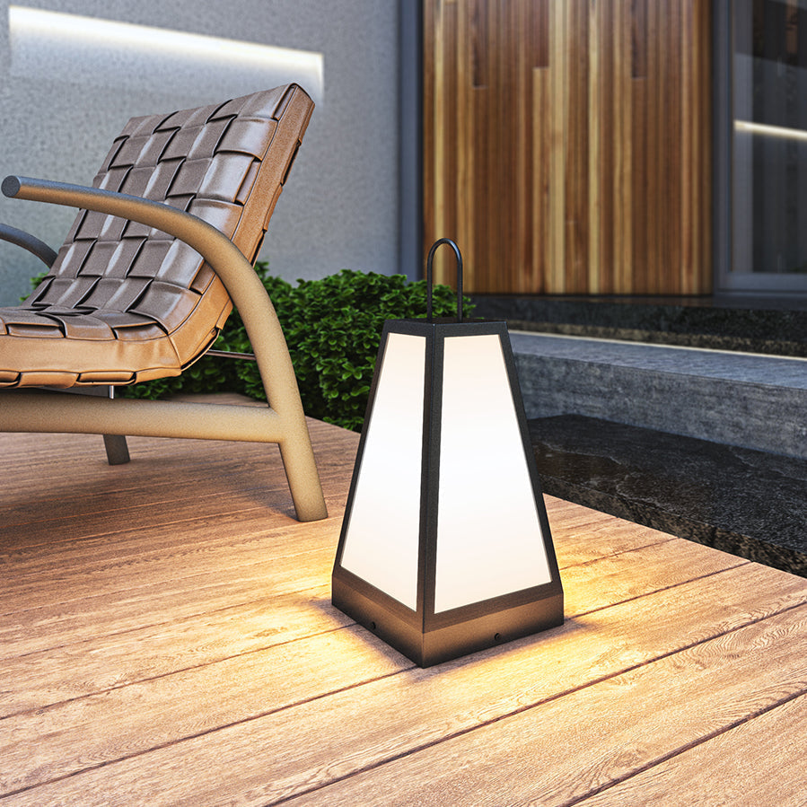 Ray Moderna Lámpara Exterior Forma de Piedra Resina Patio