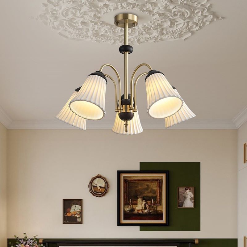 Ray Retro LED Lámparas de araña Oro Metal Comedor/Dormitorio