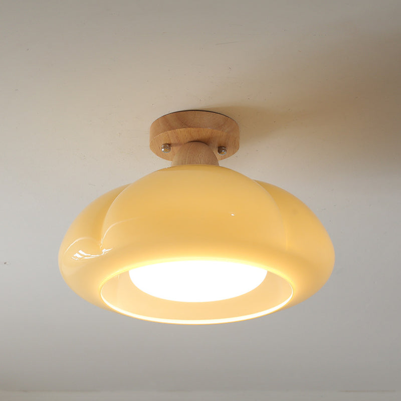 Valentina Moderno LED Calabaza Lámpara de Pared Madera Vidrio Pasill Salón