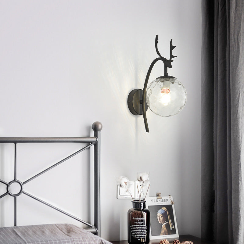 Ray Diseño Antler Metal/Acrílico Aplique de Pared Negro/Dorado