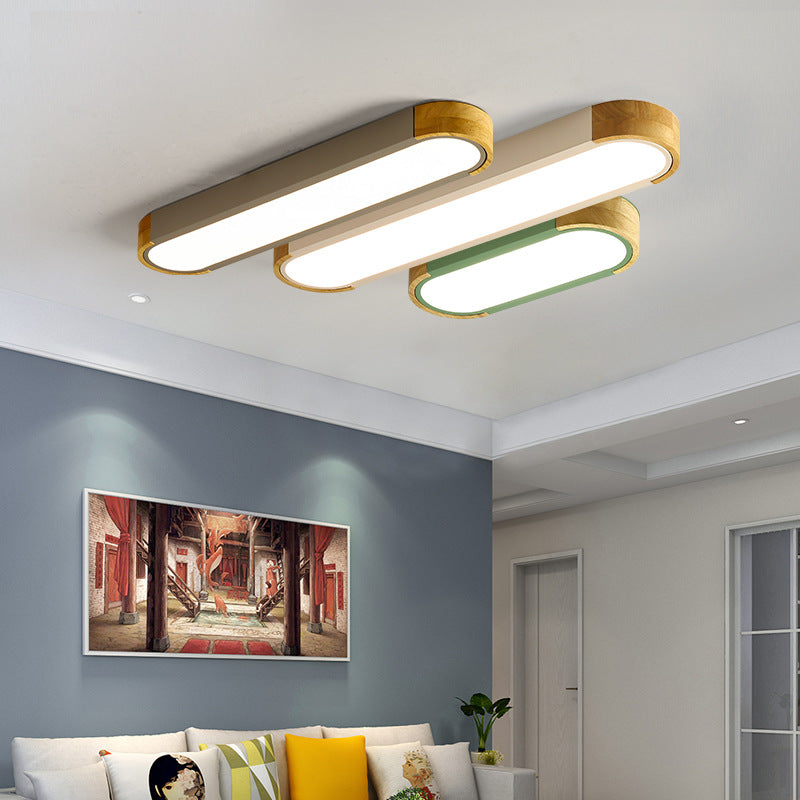 Valentina Nordic LED Madera Lámpara de Techo Blanca/Gris/Verde