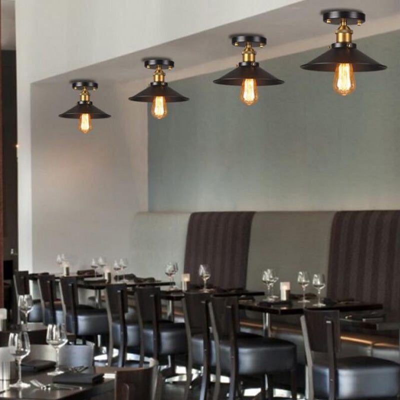 Silva Vintage Cúpula Metal LED Lámpara de Techo Negra