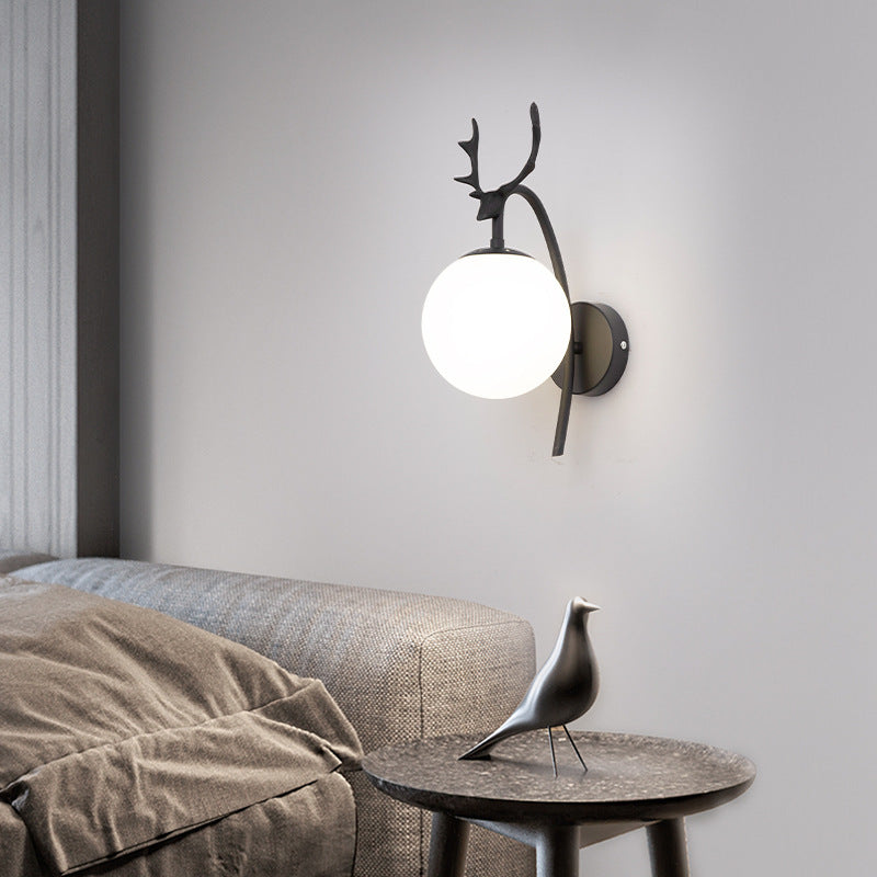 Ray Diseño Antler Metal/Acrílico Aplique de Pared Negro/Dorado