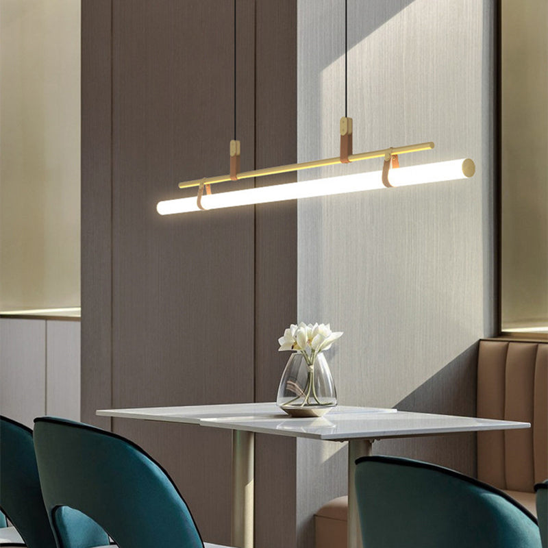 Arisha Minimalista Lineal Metal/Acrílico Lámpara Colgante Negra/Ora