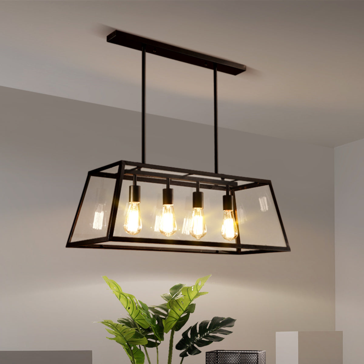 Epoch Moderna LED Industrial Metal Vidrio Lámpara Colgante
