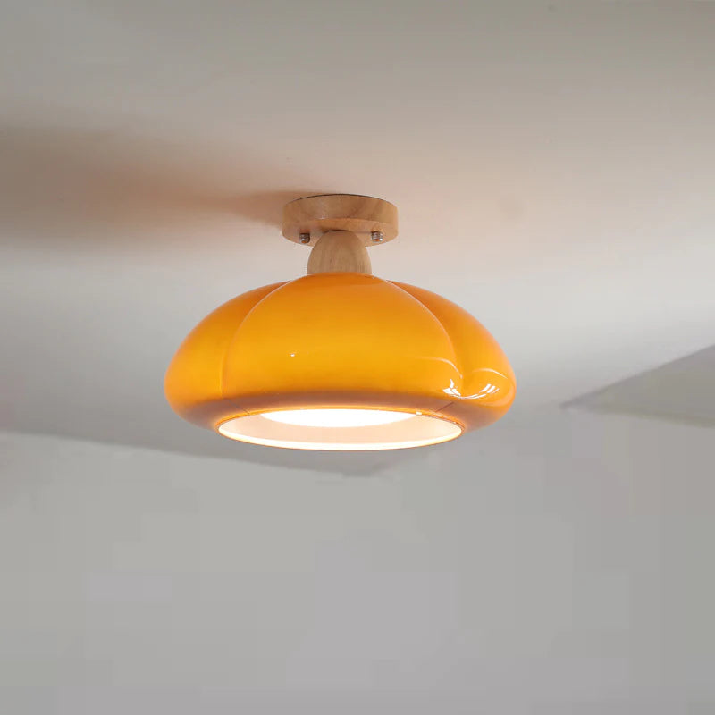 Valentina Moderno LED Calabaza Lámpara de Pared Madera Vidrio Pasill Salón