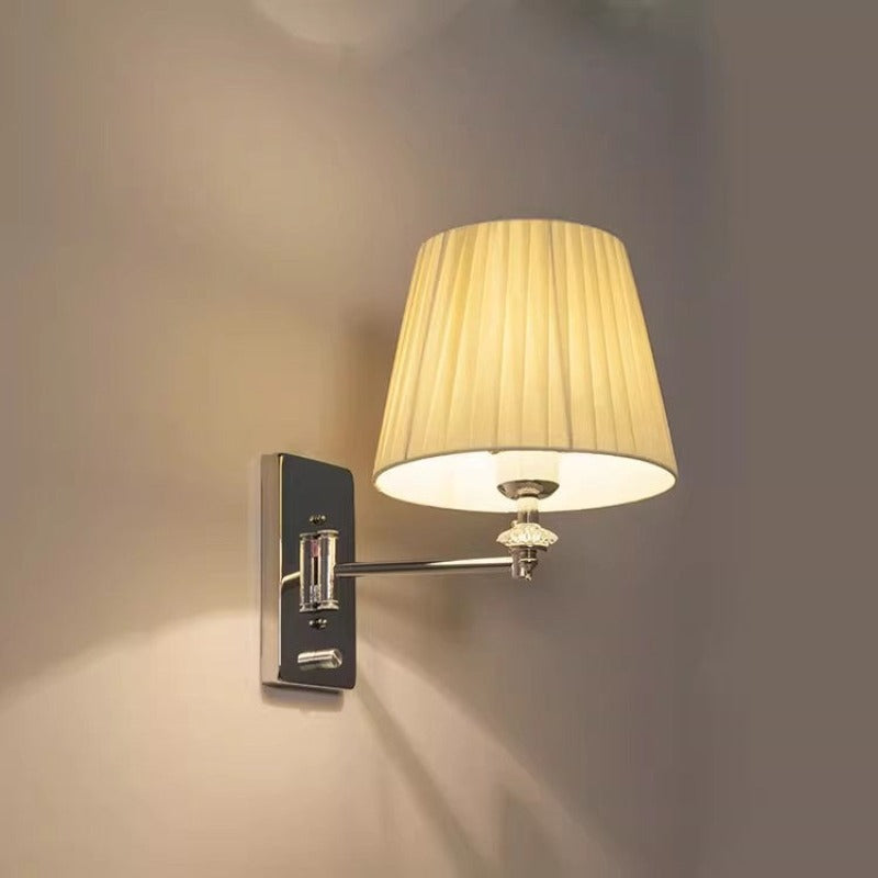 Ritta Moderno LED Interior Aplique Metal Tejido Dormitorio Salón