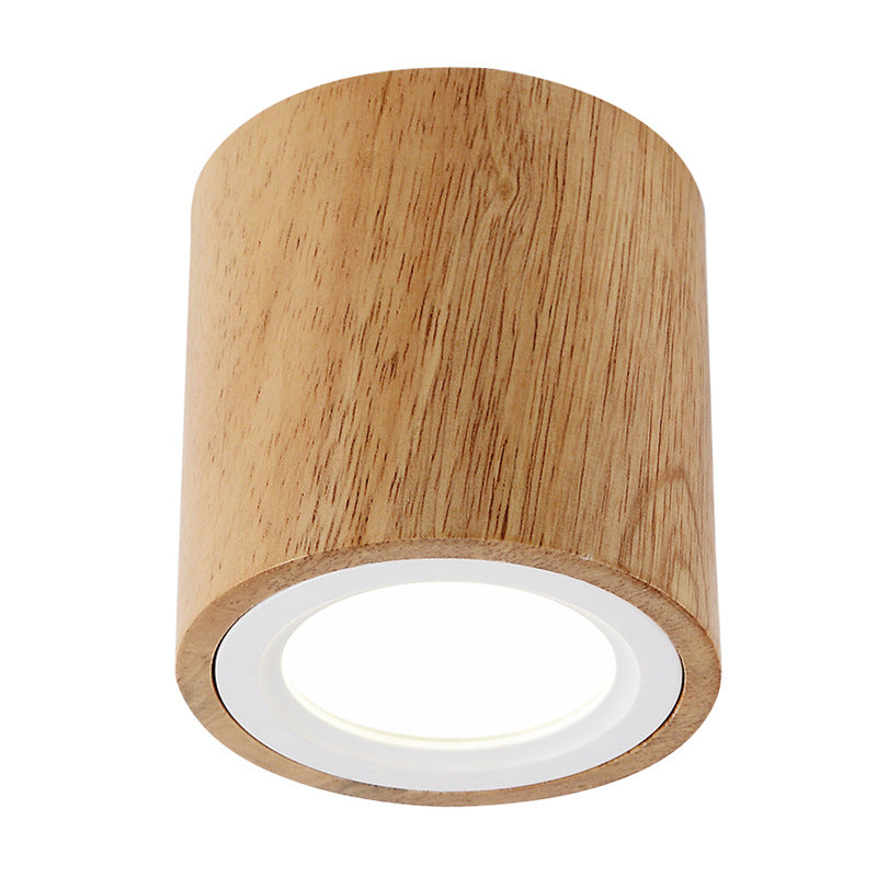 Muto Minimalista Cilíndrica Acrílico LED Lámpara de Techo Madera
