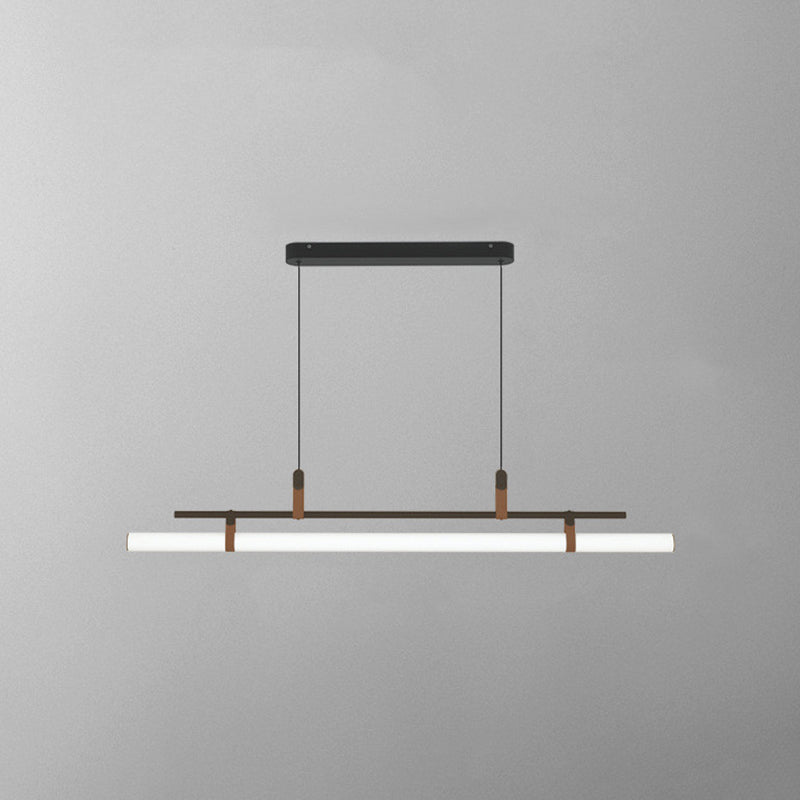 Arisha Minimalista Lineal Metal/Acrílico Lámpara Colgante Negra/Ora