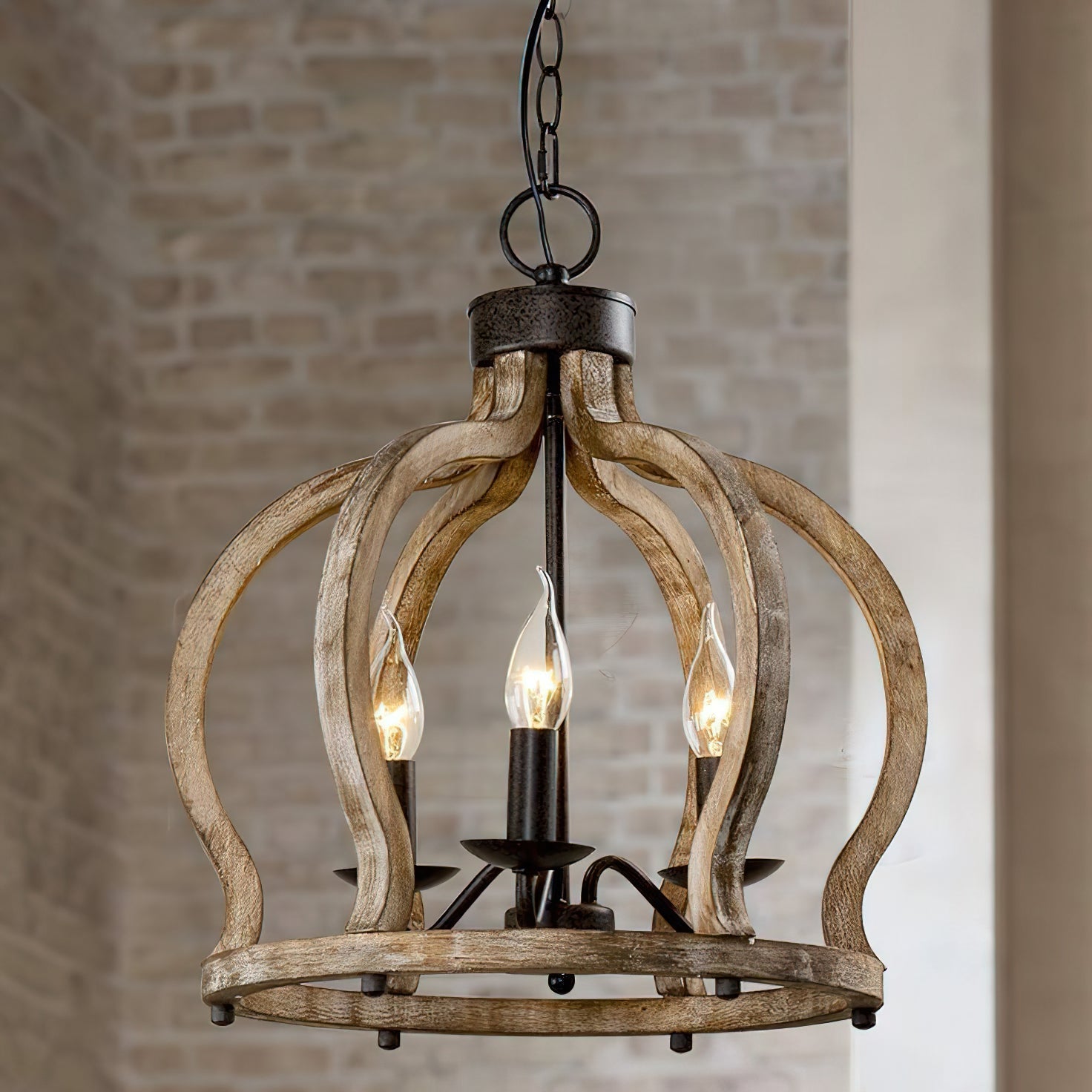 Vivinir Vintage Industrial Aura Farmhouse Wooden Metal Pendant Lamp - Lamp Copper