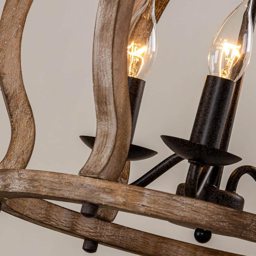 Vivinir Vintage Industrial Aura Farmhouse Wooden Metal Pendant Lamp - Lamp Copper