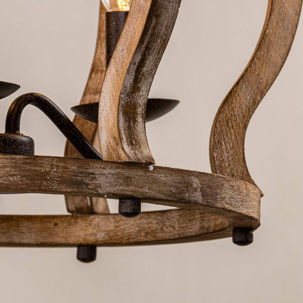 Vivinir Vintage Industrial Aura Farmhouse Wooden Metal Pendant Lamp - Lamp Copper