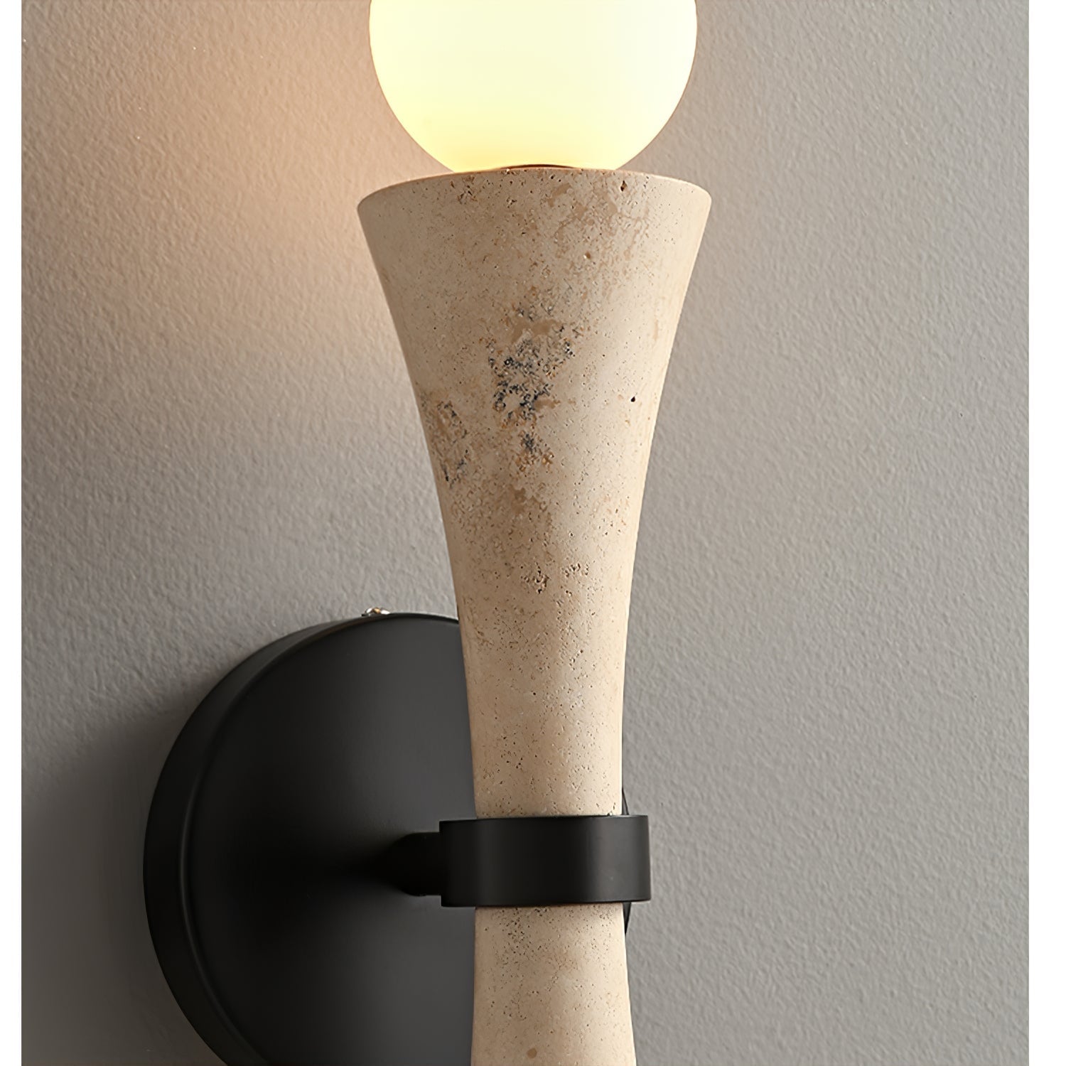 Oloriel Sculptural Travertine Wall Light - Letslighting