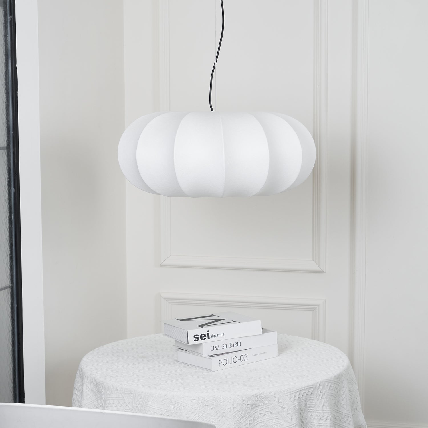 Oblate Silk Pendant Lamp - Letslighting
