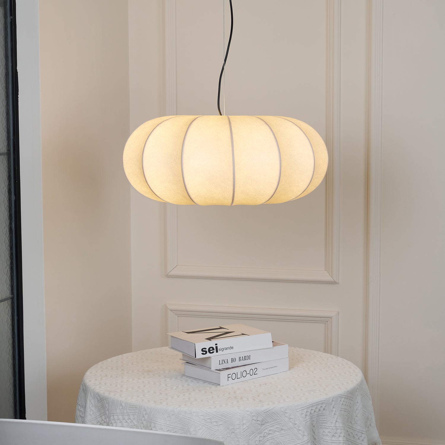 Oblate Silk Pendant Lamp - Letslighting