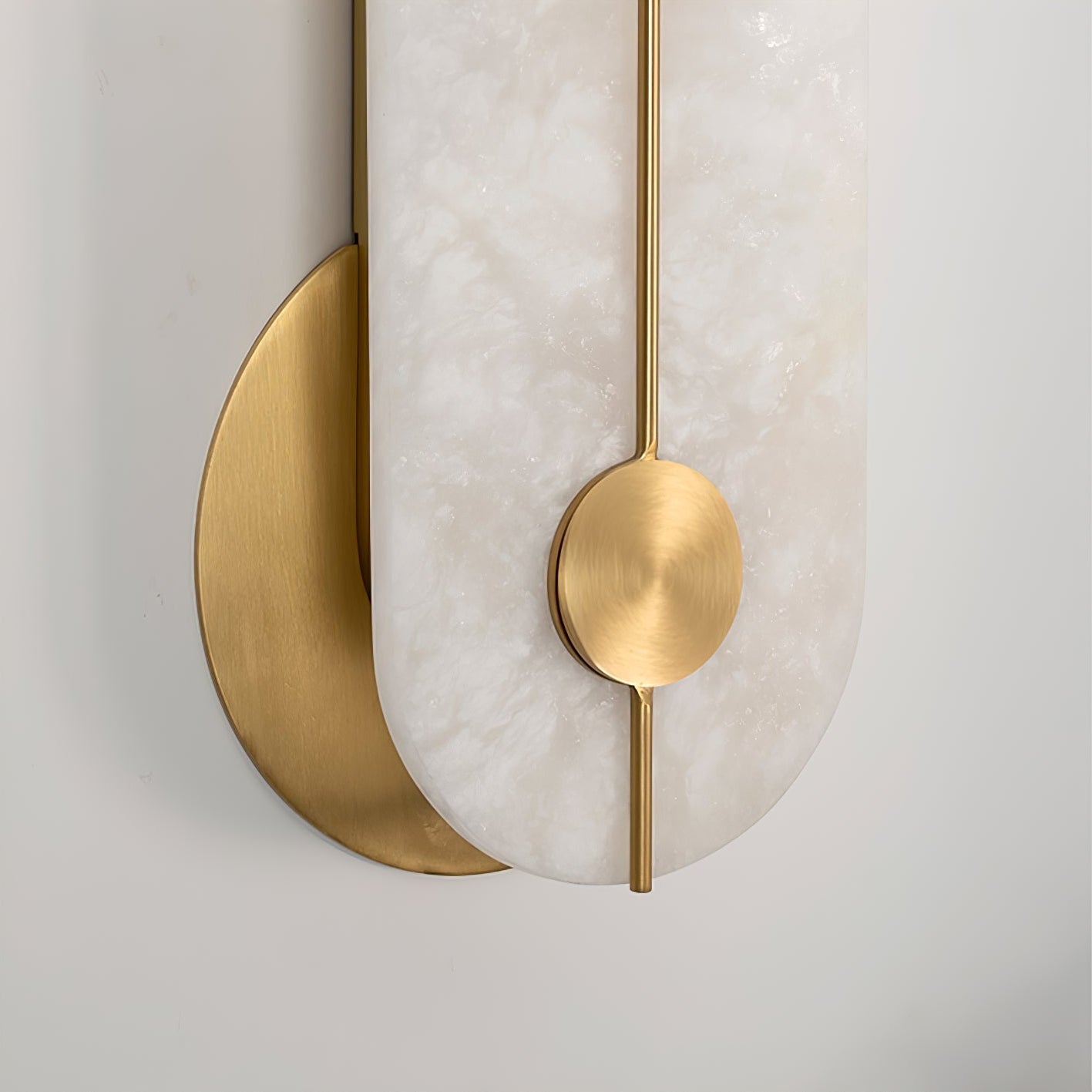 Selene Alabaster Wall Light Brass - Letslighting