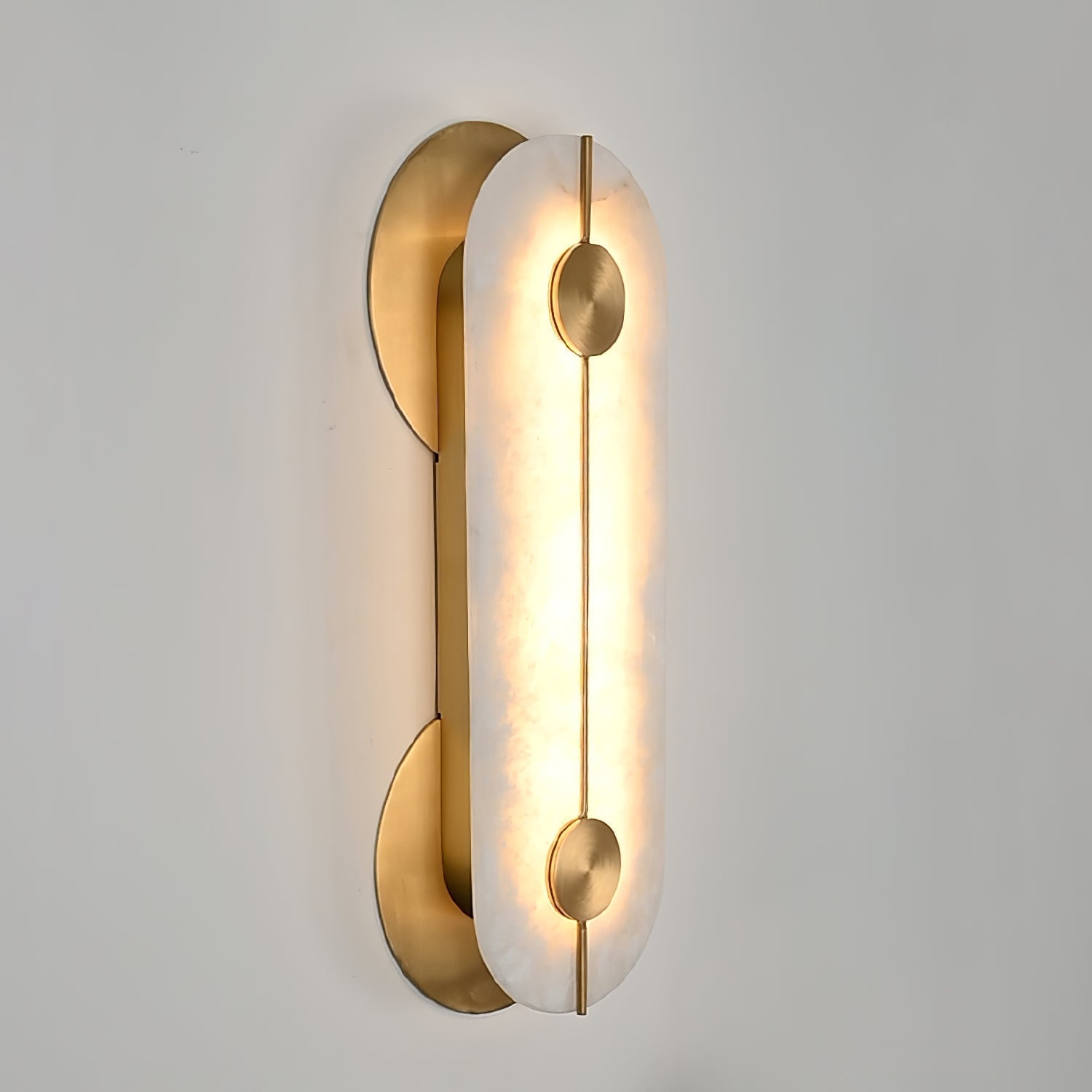 Selene Alabaster Wall Light Brass - Letslighting