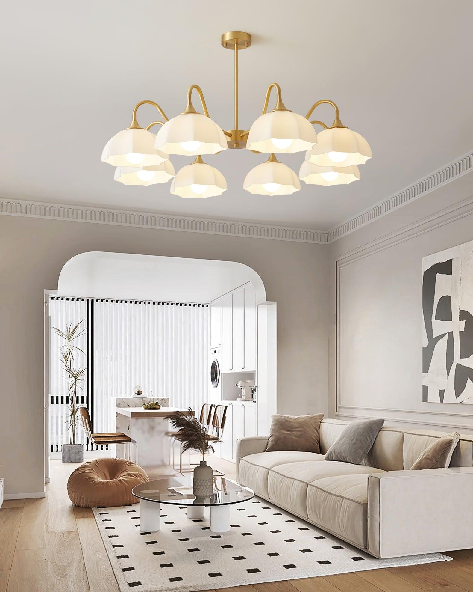 Octagonal Glass Bowl Chandelier - Letslighting