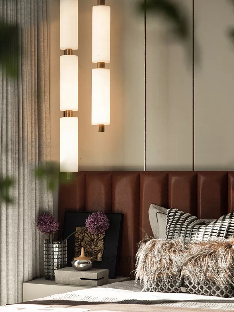 Zovarion Modern Minimalist Cluster Alabaster Pendant Light - Lamp Copper