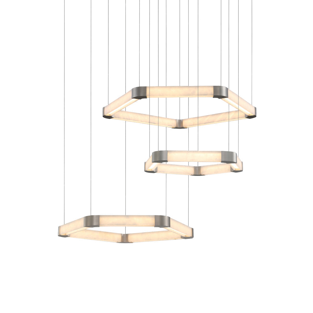 Celaeisra Unique Single Ring Alabaster Chandelier - Lamp Copper