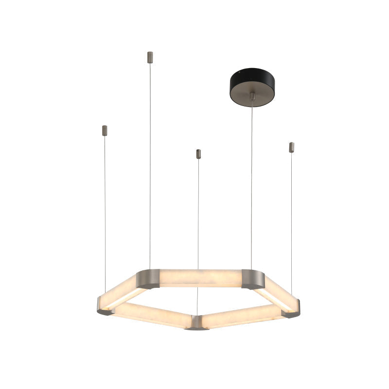 Celaeisra Unique Single Ring Alabaster Chandelier - Lamp Copper