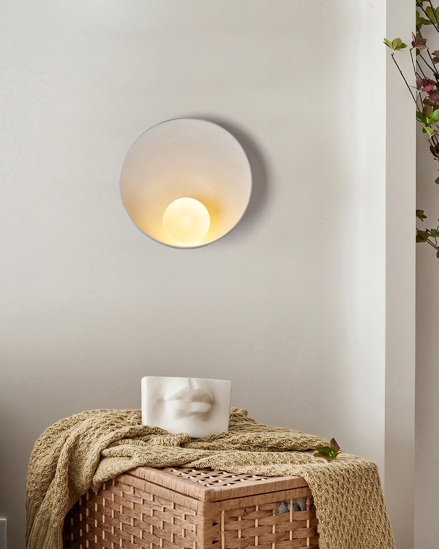 Wall Light Resin Cup Shade Metal Accent Minimalist Cozy - Letslighting
