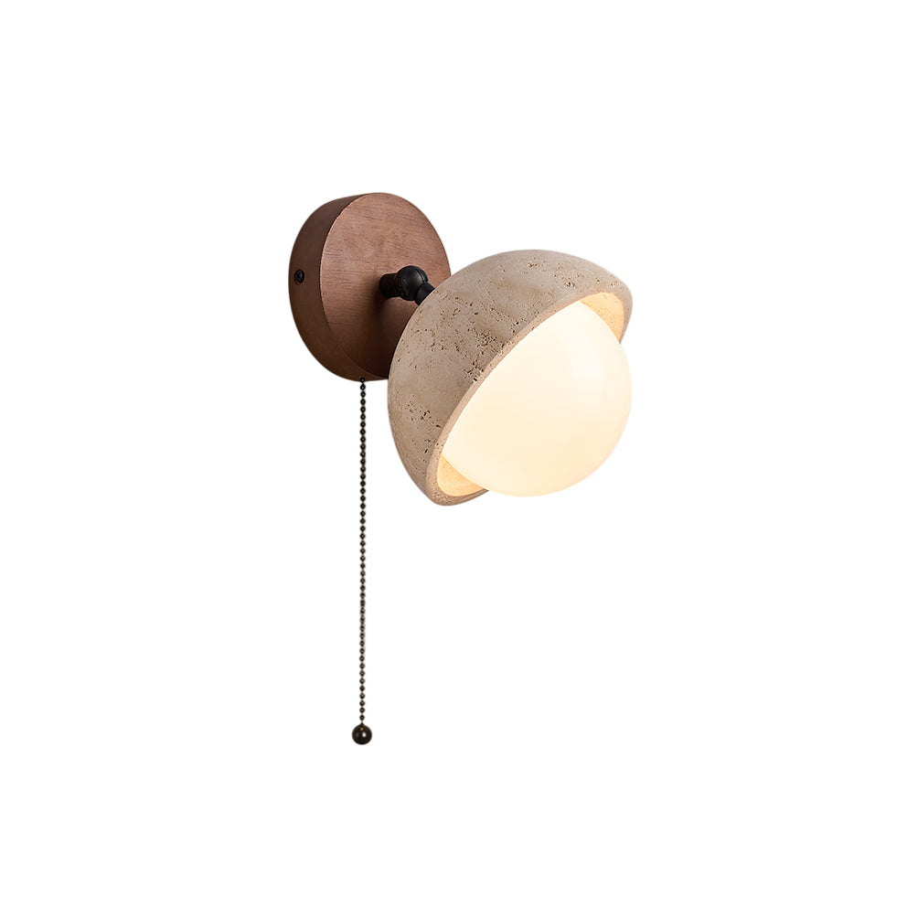 Myrinir Modern Minimalist Wood Travertine Wall Lamp - Lamp Copper