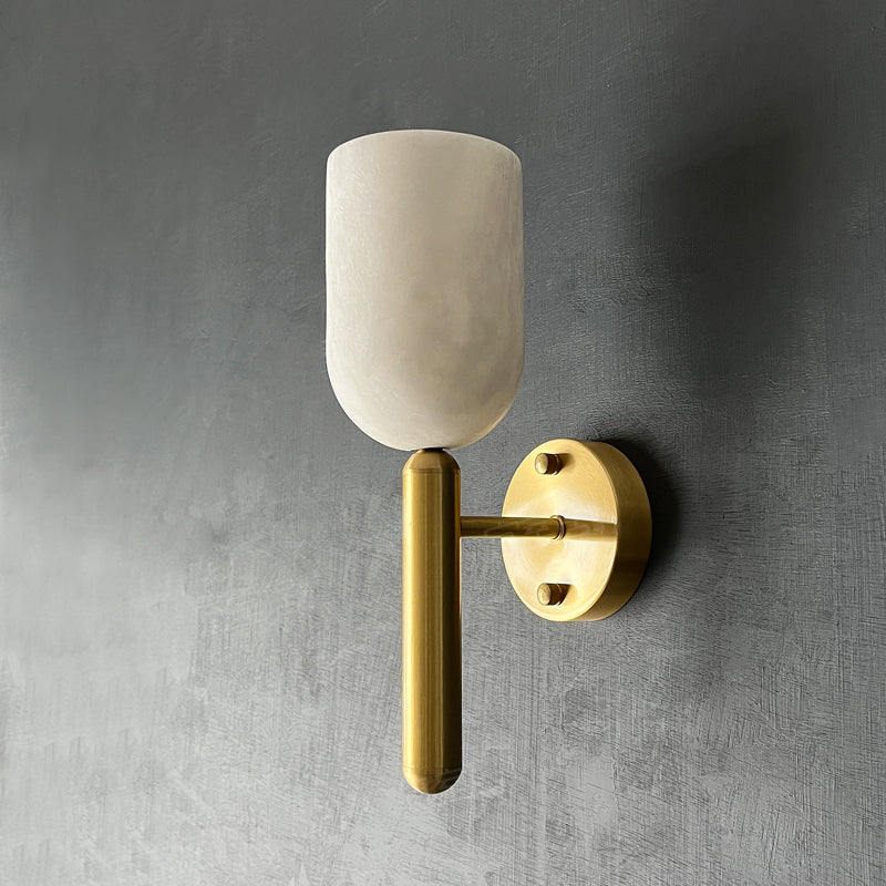 Lyphaia Modern Minimalist Brass Alabaster Wall Lamp - Lamp Copper