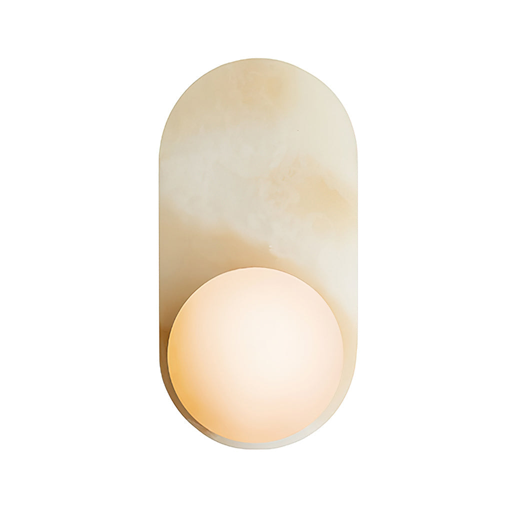 Utalira Modern Minimalist Arch Glass Onyx Wall Lamp - Lamp Copper