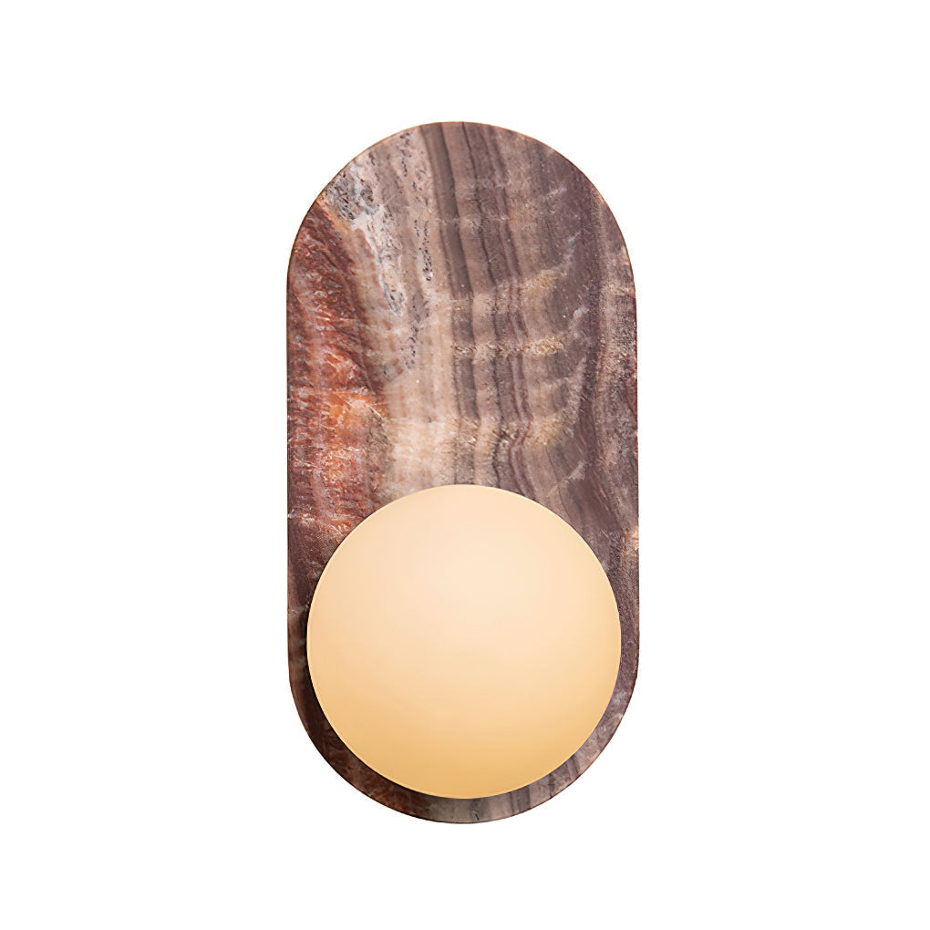 Utalira Modern Minimalist Arch Glass Onyx Wall Lamp - Lamp Copper