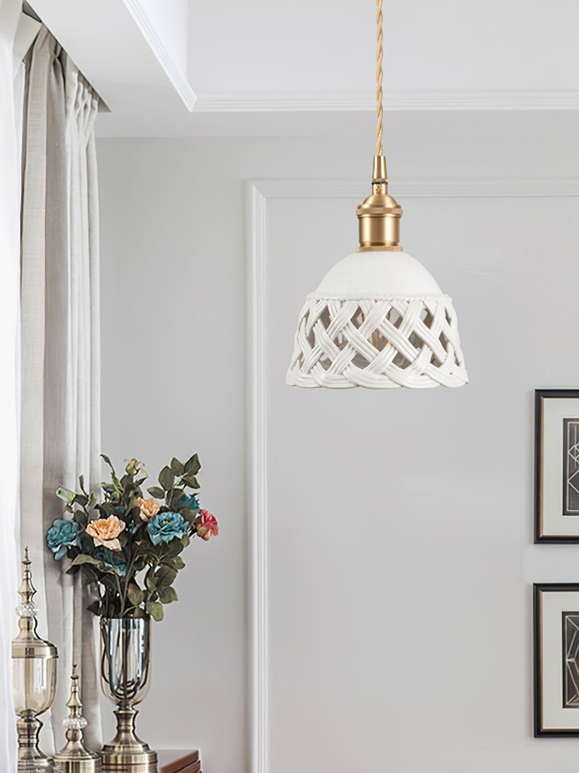 Openwork Ceramic Pendant Lamp - Letslighting