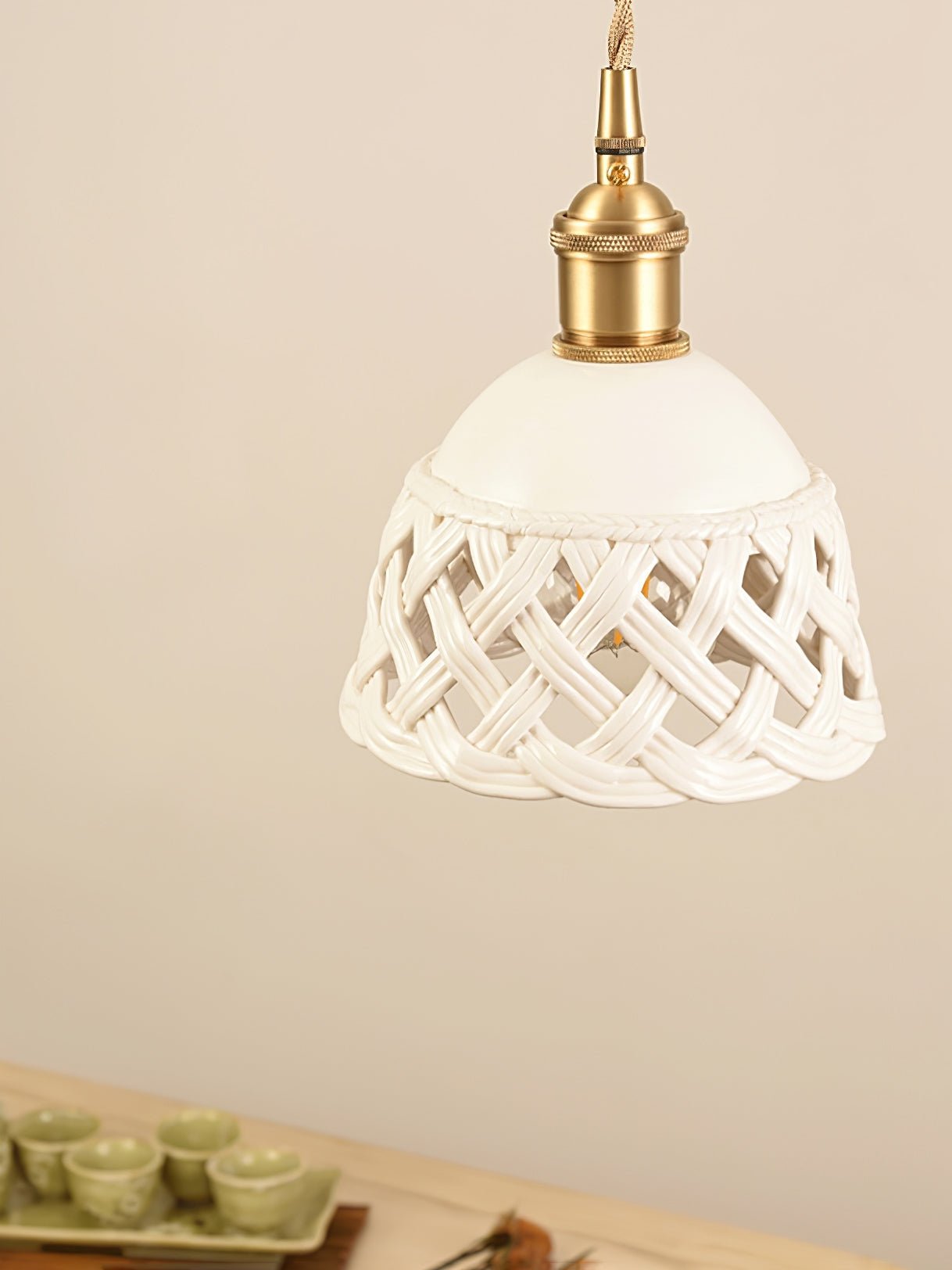 Openwork Ceramic Pendant Lamp - Letslighting
