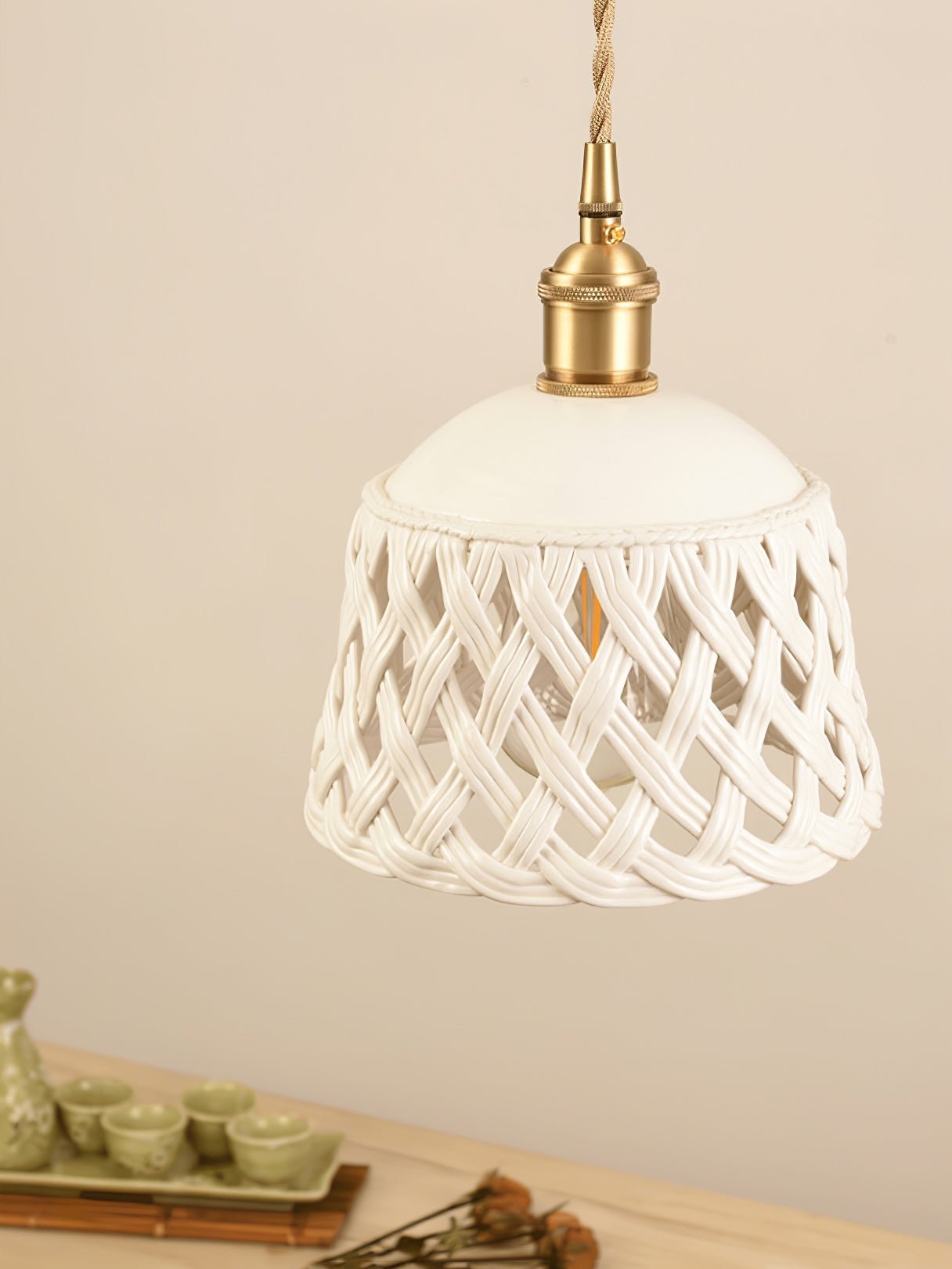 Openwork Ceramic Pendant Lamp - Letslighting