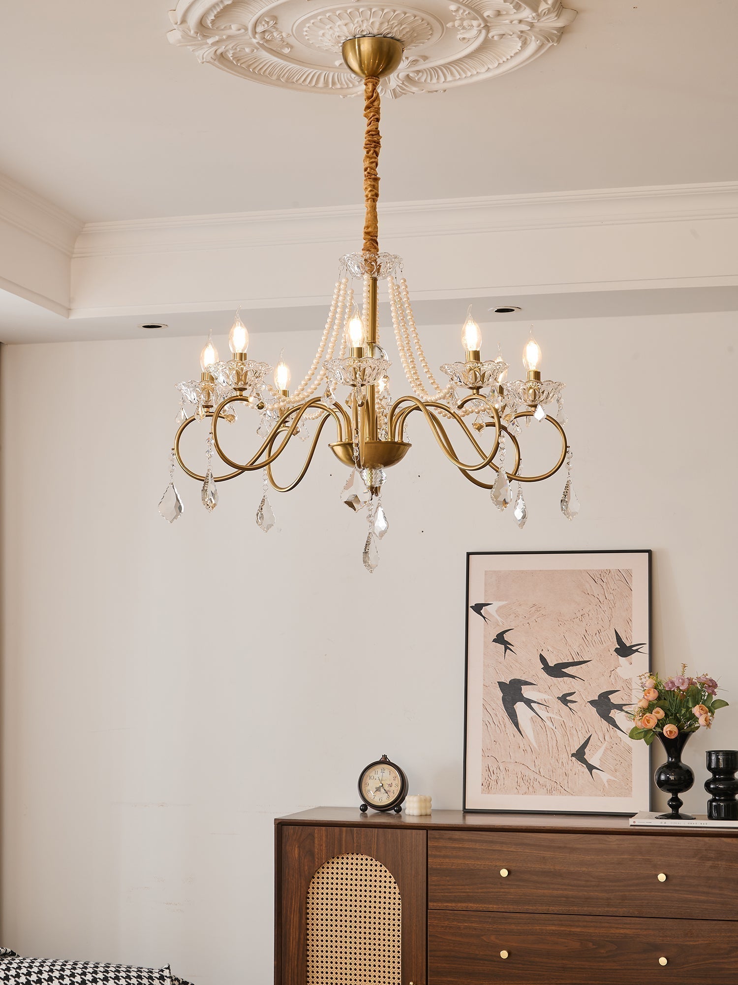Opulent Pearl Crystal Chandelier - Letslighting