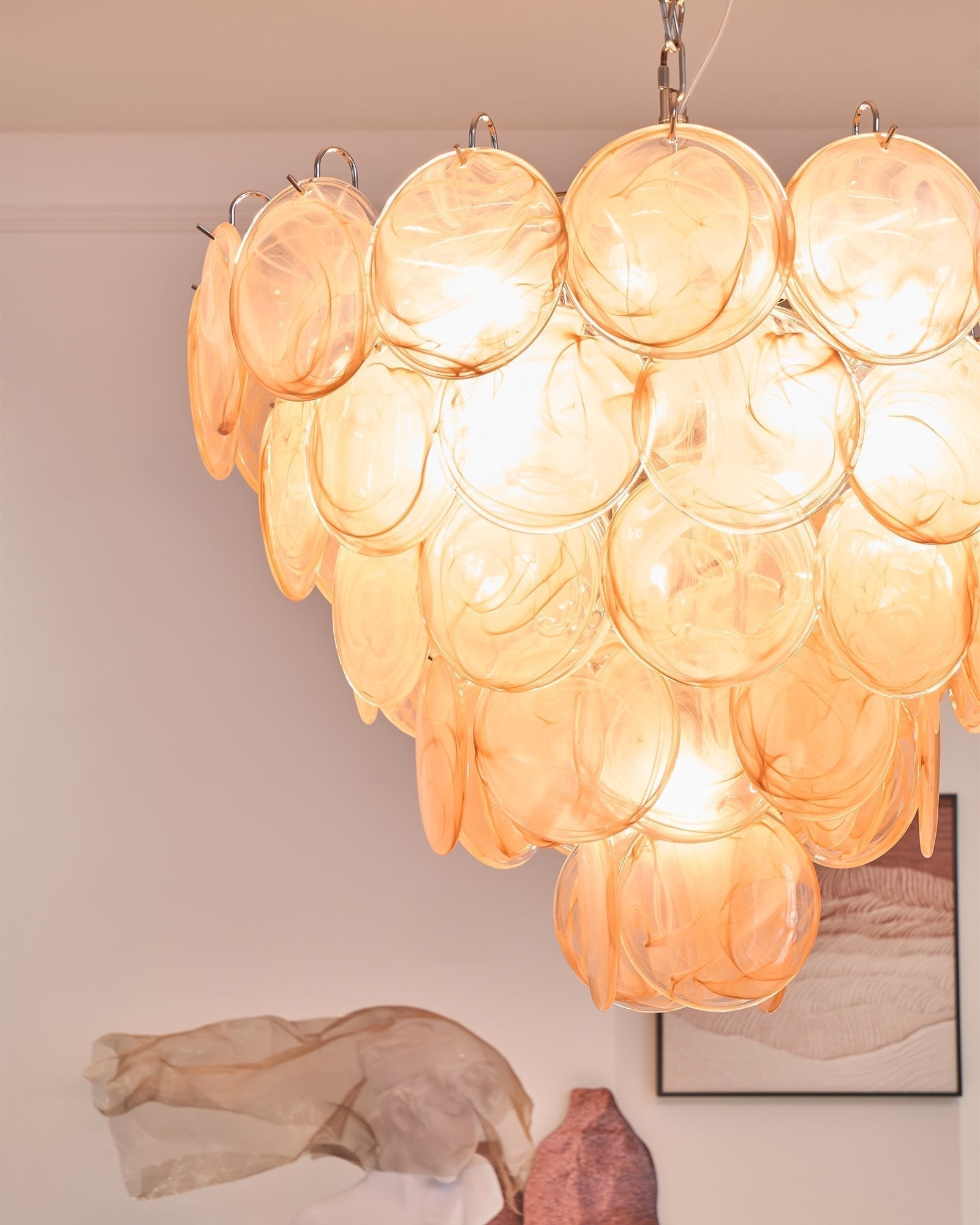 Aurora Chandelier Murano Glass Disc Classic - Letslighting