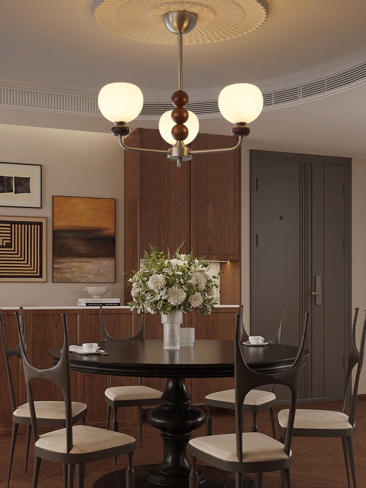 Orb Walnut Chandelier - Letslighting