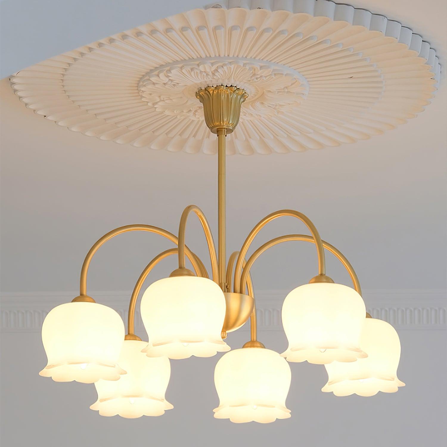 Orchids Brass Chandelier - Letslighting
