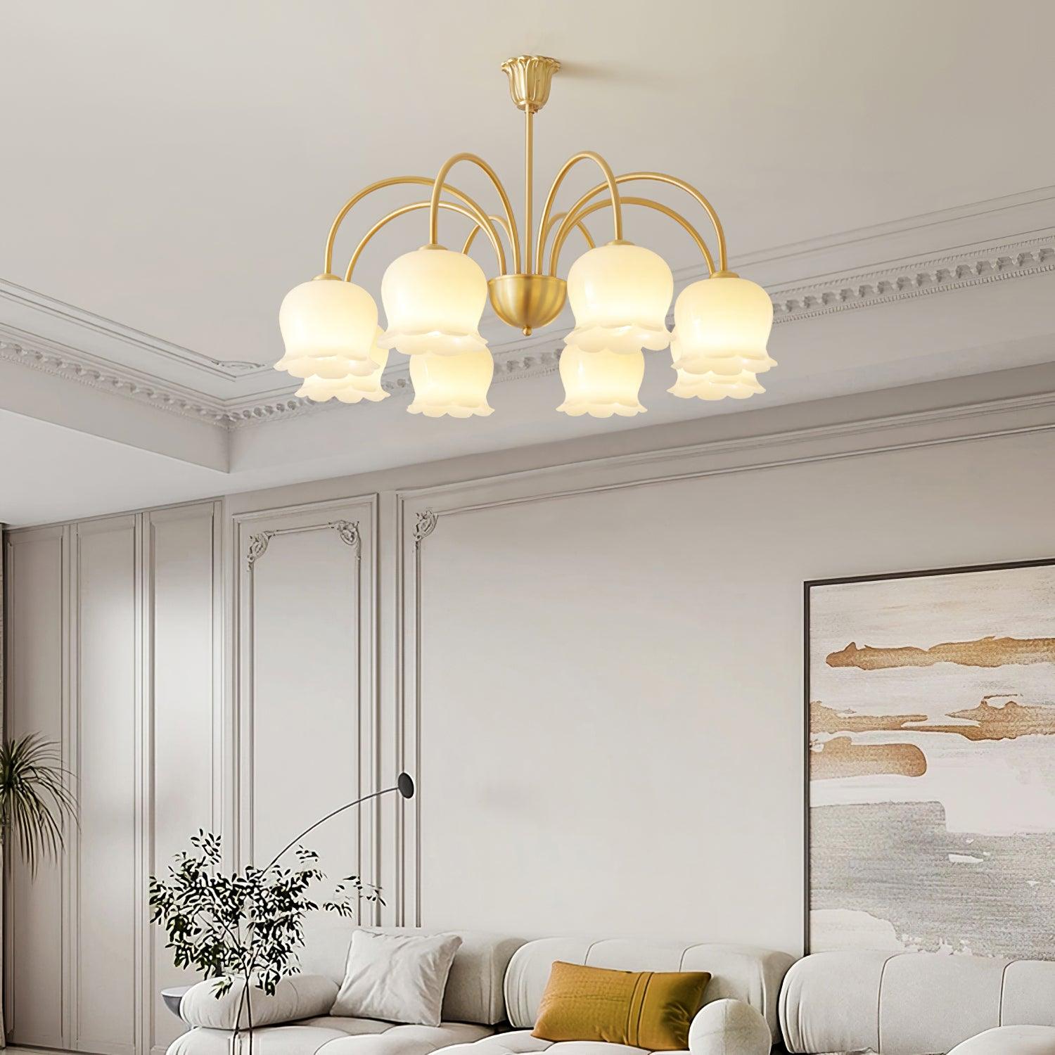 Orchids Brass Chandelier - Letslighting