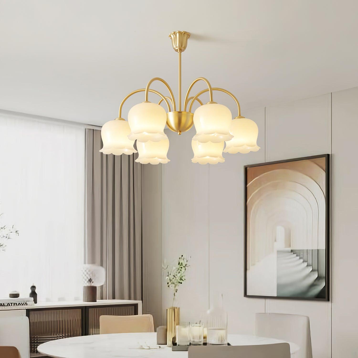 Orchids Brass Chandelier - Letslighting