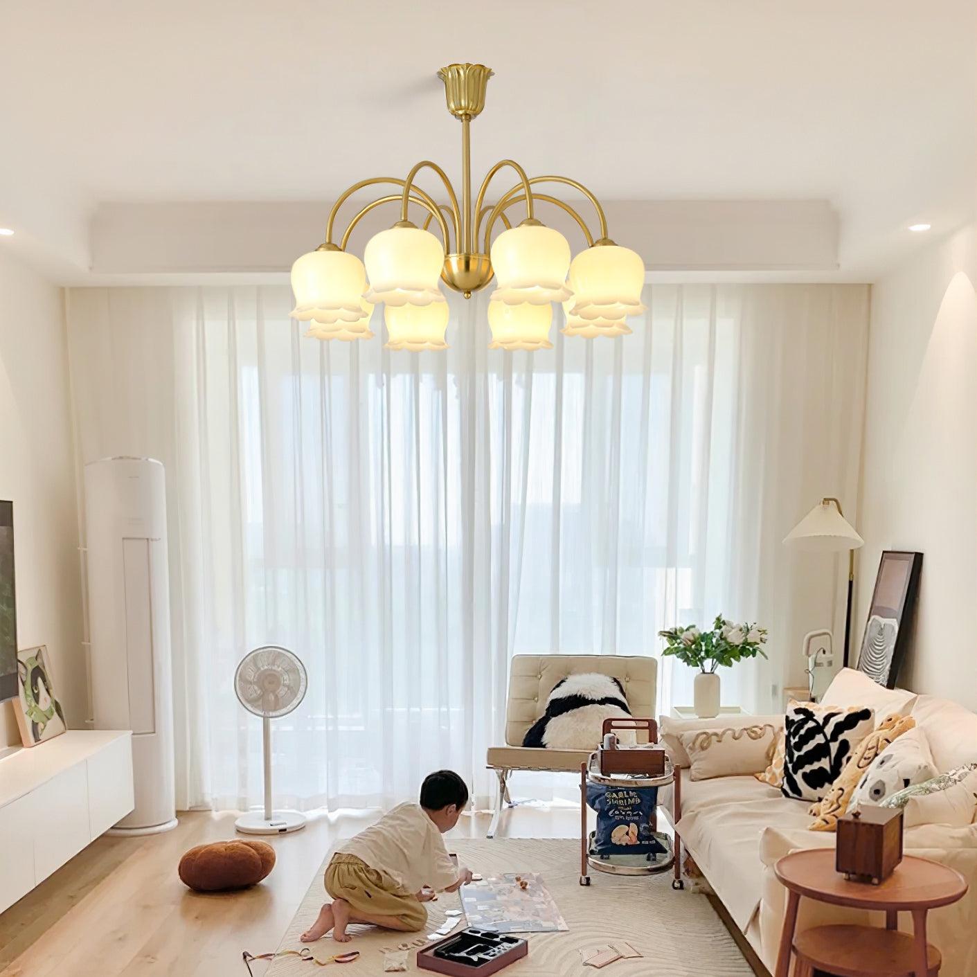 Orchids Brass Chandelier - Letslighting