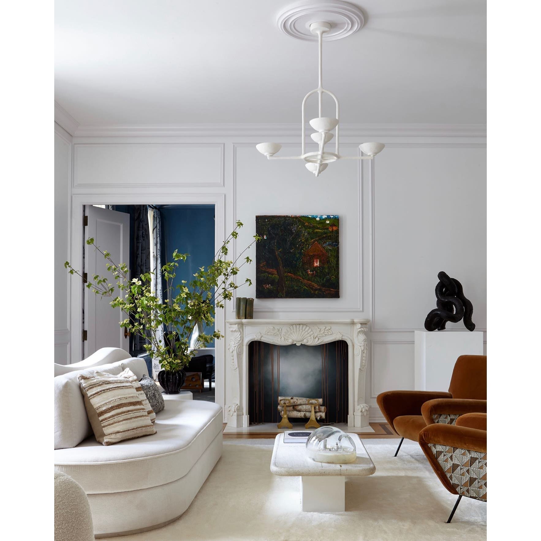 Orion Premium Nordic Art Plaster Chandelier - Lamp Copper